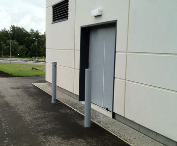 Galvanised steel bollards with optional reinforced anti-ram core