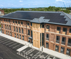 Sustainable SolarTile® installed on slate roof at business park