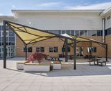 Vela 150 sail canopies for cafe area at Technology Park - on this page