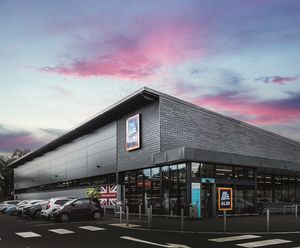Natural slate cladding for new ALDI store - Cornwall