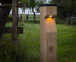Eye (Solar) - oak timber outdoor pathway bollard lighting