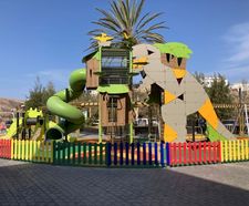 Dinosaur-themed play equipment for city park - Canary Islands