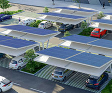 Zenith solar-powered carport - adjustable roof