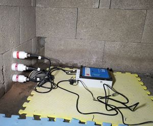 SM150T sensor and GP2 logger measure moisture inside bricks