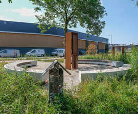 Benches and corten signage help future-proof business park