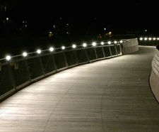ASF bespoke LED illuminated handrailing - pavement / pathway lighting