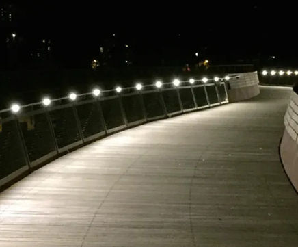 ASF bespoke LED illuminated handrailing - pavement / pathway lighting