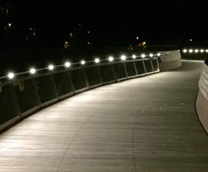 ASF bespoke LED illuminated handrailing - pavement / pathway lighting