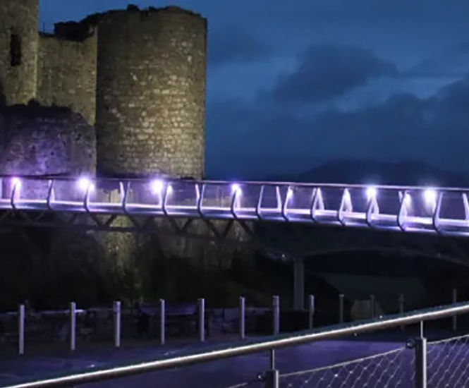 ASF curving illuminated handrail - pavement lighting, pathway lighting
