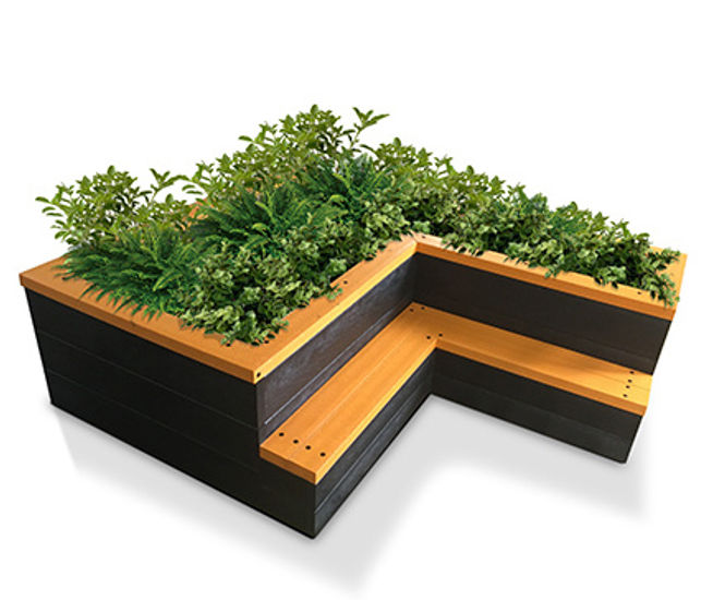 Plaswood recycled plastic raised bed planter with seat