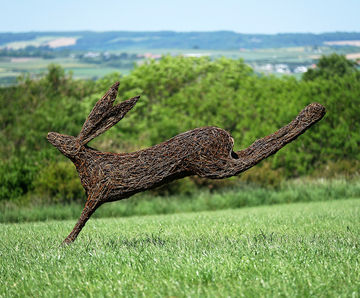 Leaping Hare - willow sculpture
