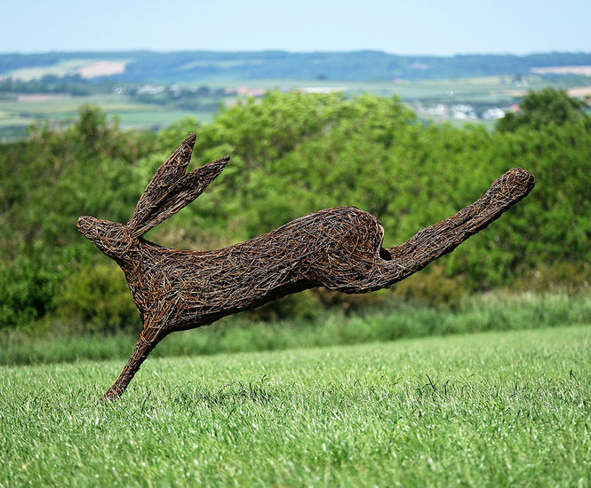 Leaping Hare - willow sculpture