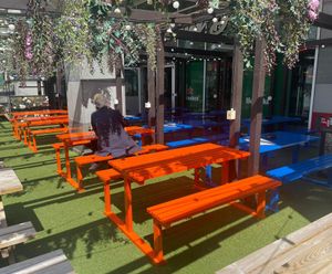 Pelham picnic tables for Moretown Belle sports bar, London