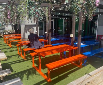Pelham picnic tables for Moretown Belle sports bar, London