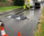 Traffic islands and combination table slow down speeding drivers 3