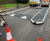 Traffic islands and combination table slow down speeding drivers 4