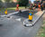 Traffic islands and combination table slow down speeding drivers 5