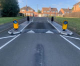Traffic islands and combination table slow down speeding drivers - on this page