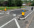 Traffic islands and combination table slow down speeding drivers 1