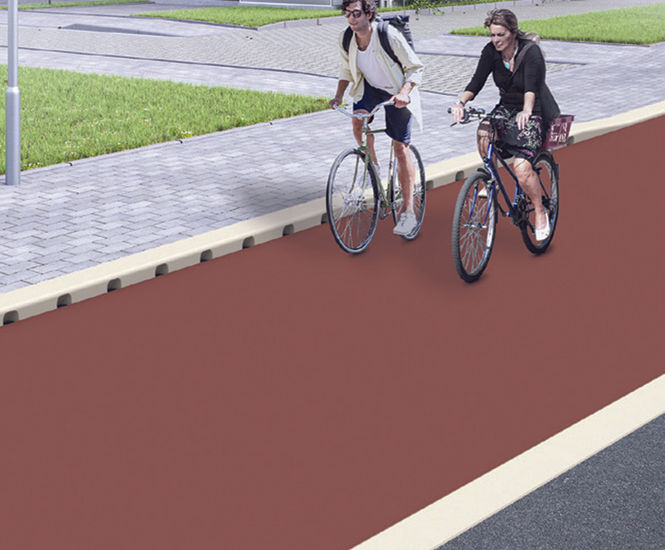 ACO KerbDrain CycleKerb - concrete cycle lane kerb with drainage channel