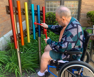 Inclusive outdoor musical oasis for senior living facility