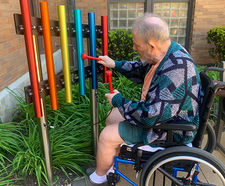 Inclusive outdoor musical oasis for senior living facility