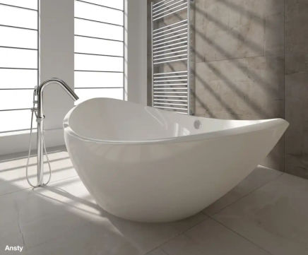 Ansty 600 flat front stainless steel heated towel rail