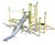 Forest multiplay systems - timber playground climbing and slide system 1