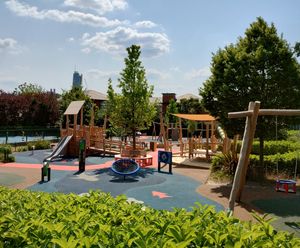 Natural-looking accessible play space for memorial park 