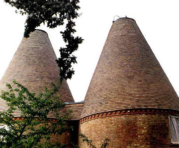 Oast-house roof tiles, handmade in clay