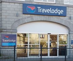 Automatic sliding entrance welcomes hotel guests