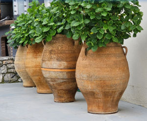 Beautiful handmade Cretan terracotta pots for immediate despatch