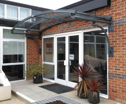 Uxbridge cantilever entrance canopy