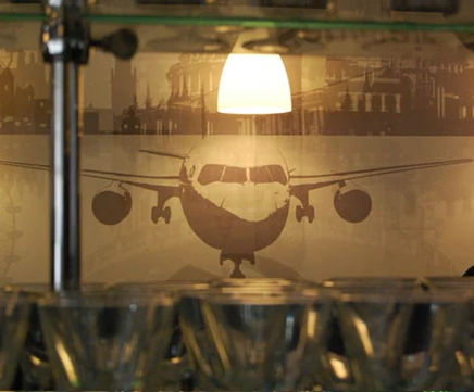 Bespoke mural, Servisair lounge, Gatwick