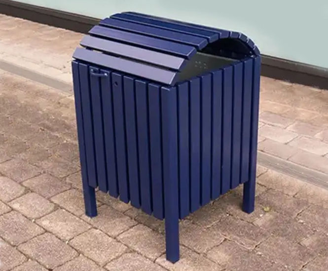 Oxford steel litter bin with lid 110 litres Streetmaster (South Wales)