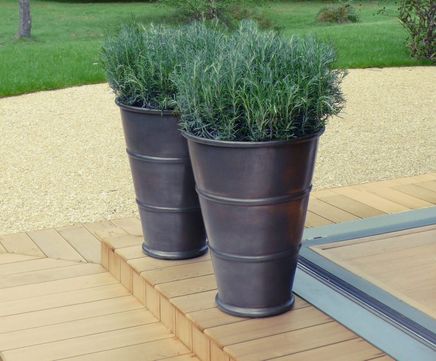 Sylvan Ribbed Vase copper planter