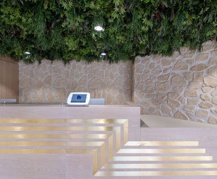 Stone textured wall and ceiling panels