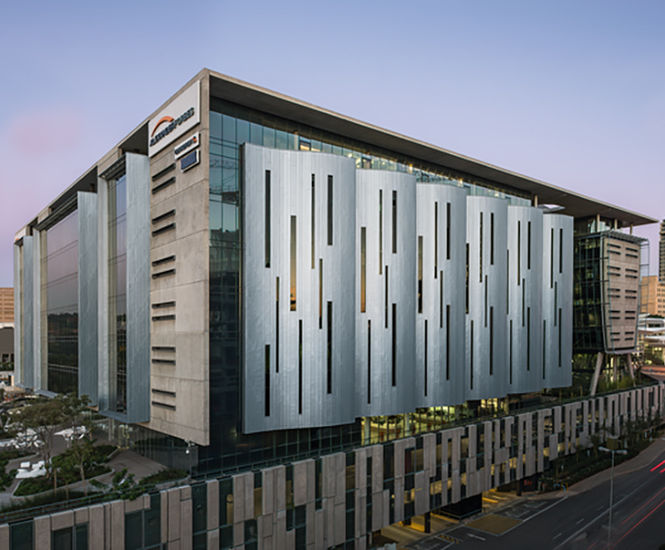 Angled standing seam facade for iconic building - Johannesburg