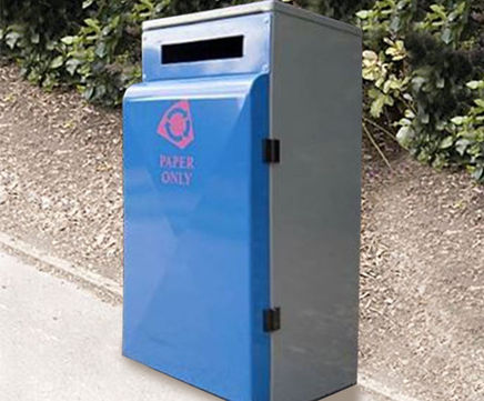 Valley 100 stainless steel outdoor recycling bin
