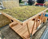 Outdoor classrooms with seating and green roofs for school - on this page