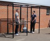 Curved 4-Sided Smoking Shelter - Clear Roof - on this page