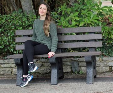 100% Recycled Plastic Park Seat With Back