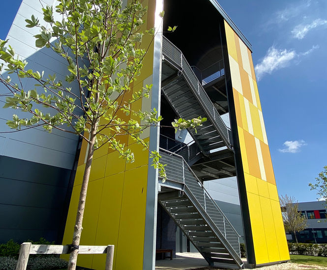 External escape stair for new build at technology park