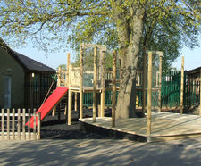 Natural playground designed and built for nursery school