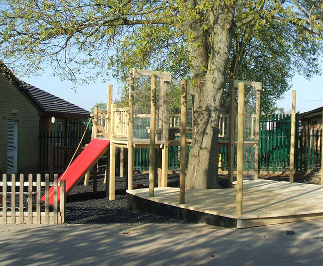 Natural playground designed and built for nursery school
