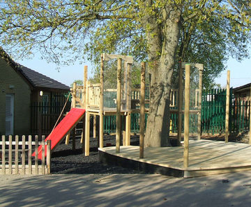 Natural playground designed and built for nursery school