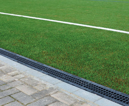 SPORTFIX channel drainage with mobile border for running tracks