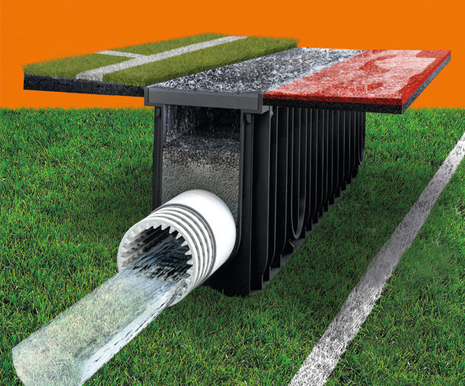 SPORTSFIX CLEAN channel drainage artificial sports pitches Hauraton
