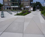 Large-format concrete paving slabs help transform public square - on this page