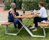 Seven X - steel and timber picnic table and bench set - on this page